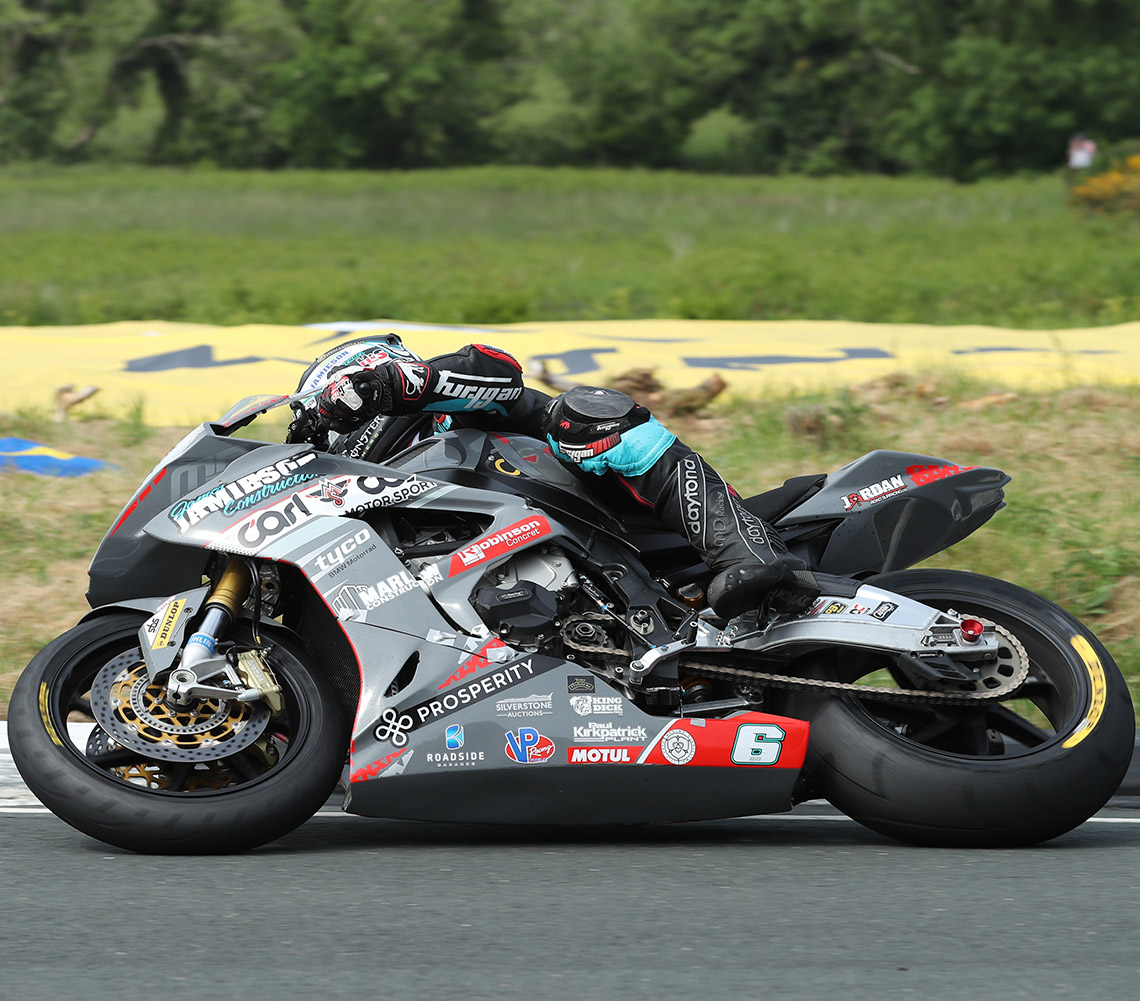 Michael Dunlop racing on Dunlop's D213 GP Pro's at the Isle of Man TT