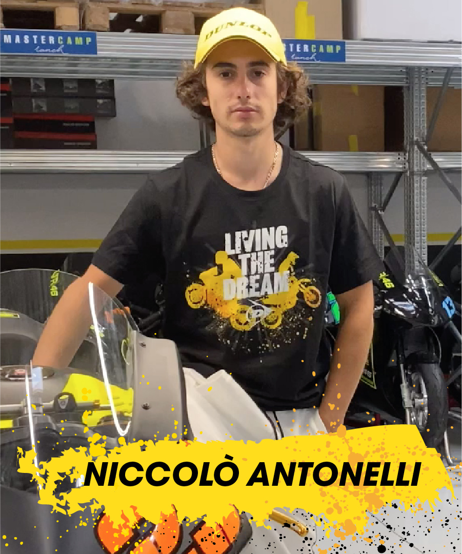 Niccolo Antonelli wearing the Dunlop Living the Dream t-shirt