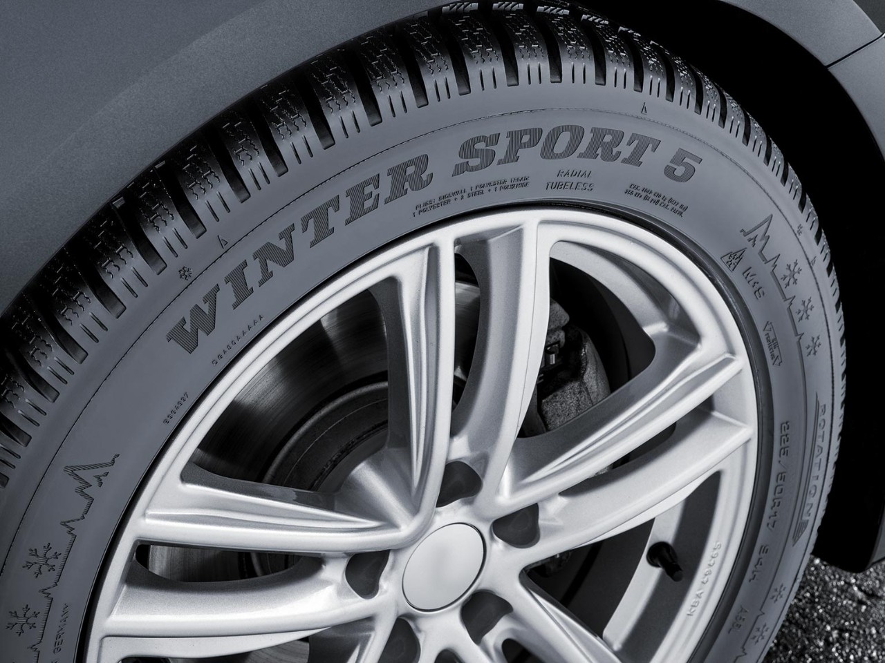 Close up of car tyre