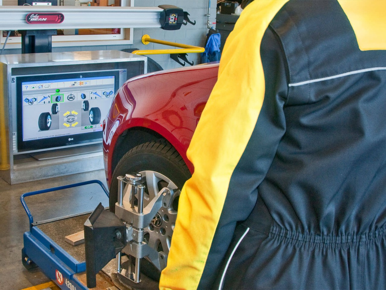 Dunlop tyre in garage