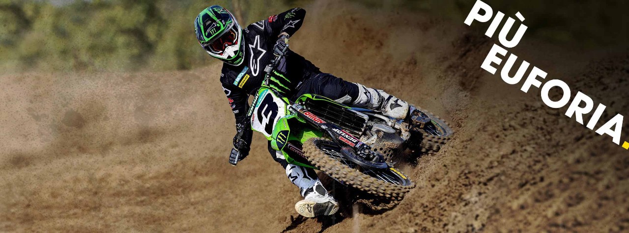 Il pilota del Monster Energy Kawasaki Racing Team Romain Febvre su pneumatici Dunlop Geomax