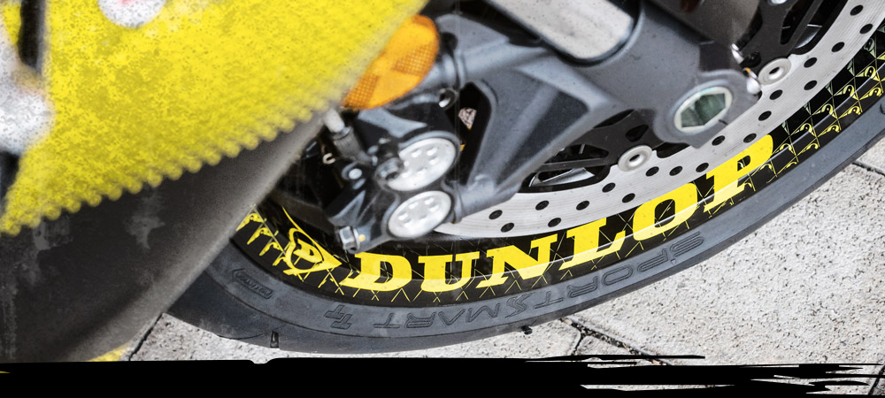Close-up van de Dunlop KR zijwand