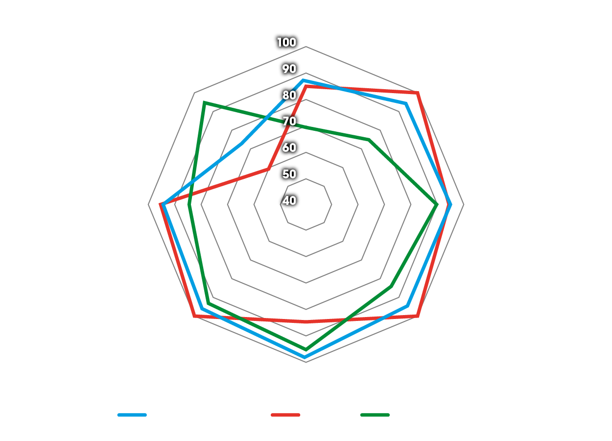 Spider-diagram van voordelen voor Dunlop-trailbanden op de BMW GS