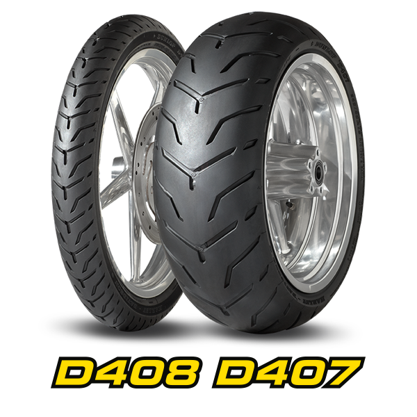 Dunlop D408/D407 packshot en logo