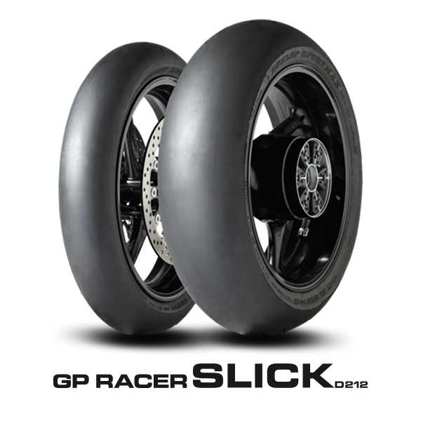 Dunlop GP Racer D212 Slick track däckpaket och logotyp